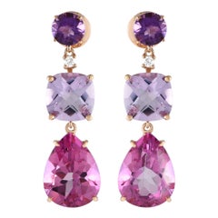 Rabat 18K Rose Gold Gemstone Drop Earrings