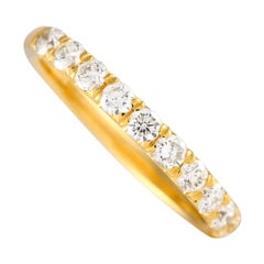 18K Yellow Gold 0.71ct Diamond Half-Eternity Band Ring