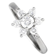 Tiffany & Co. Platinum 0.50ct Diamond Flower Cocktail Ring