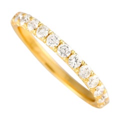 18K Yellow Gold 0.55ct Diamond Half-Eternity Band Ring