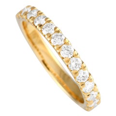 18K Yellow Gold 0.78ct Diamond Half-Eternity Band Ring