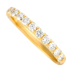 18K Yellow Gold 0.62ct Diamond Half-Eternity Band Ring