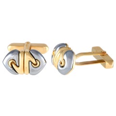 Bvlgari Doppio Cuore 18K Yellow Gold Hematite Cufflinks