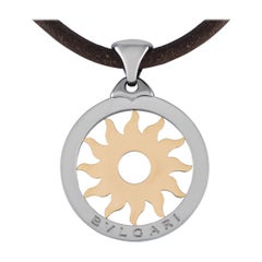 Bvlgari Collier Tondo large en or jaune 18K et acier