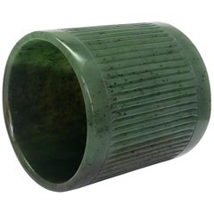 Handcarved nephrite jade whiskey glass