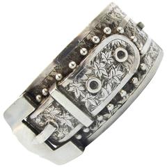 Antique Sterling Silver Buckle Bracelet