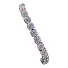 Pulsera de diamantes talla tenis blanca brillante de 24 quilates con certificado GIA
