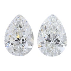 Majestic 1.40ct Ideal Cut Pair of Pear-Shaped Diamonds - GIA Certified