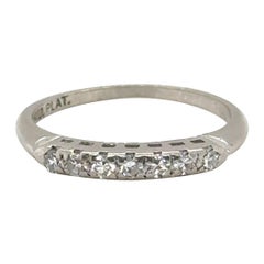 Vintage Art Deco Diamond Wedding Band Ring Mined .15ct Original 1930's Platinum