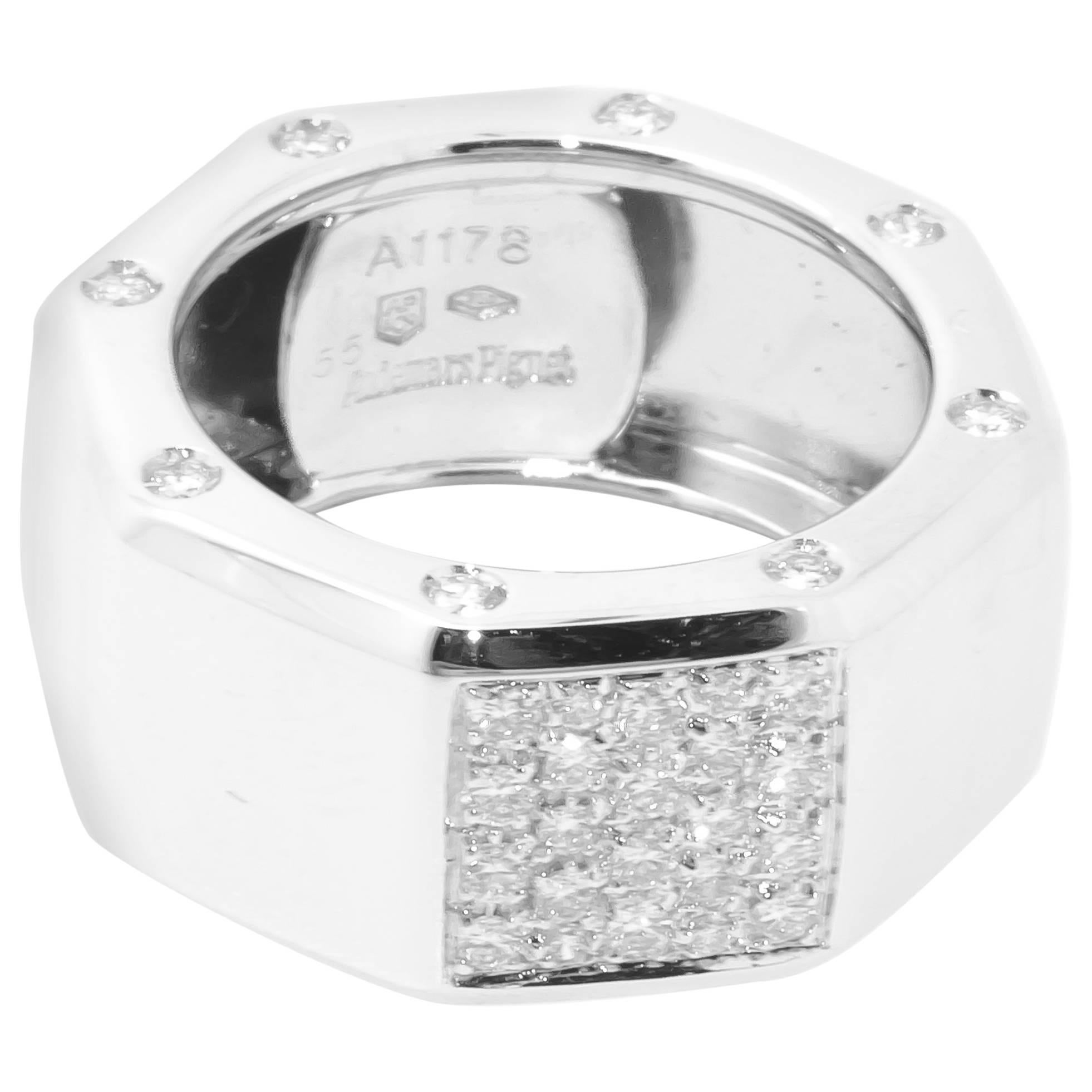 Audemars Piguet 18 Karat White Gold and Diamond Ring For Sale