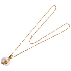 Mabe Pearl Gold Diamond Pendant Necklace