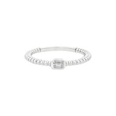 Diamond Emerald Ring 0.10CT 14K in White Gold G color VS clarity