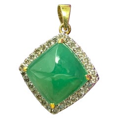 10.07 ct Cabochon Emerald Pendant