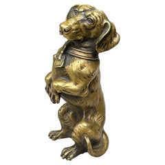 Dackel Hund Österreichisch Vienna Bronze Französisch CIRCA 1880 Miniatur Bronze