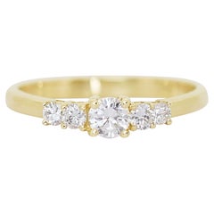Stunning 0.58ct Triple Excellent Ideal Cut Diamonds 5-Stone Ring 