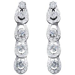 7.50 Carat Tear Drop Diamonds Platinum Dangle Earrings 1