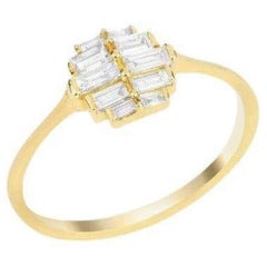 Anello con diamante Baguette Art-Deco da 0,35 ct.
