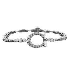 House of RAVN, 18k White Gold Hand Carved Diamond Horsebit Bracelet