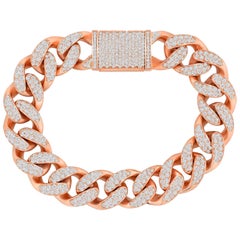 Bold Diamond 14K Rose Gold Cuban Link Bracelet