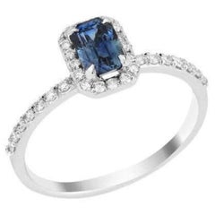 1.02ct Teal Sapphire And Diamond Ring