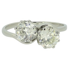 Art Deco Old Cut Diamond crossover Ring