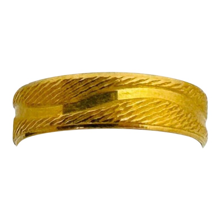 24 Karat Pure Yellow Gold Solid Fancy Band Ring 