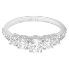 Natural 1.32 Carat SI Clarity HI Color Diamond Ring 18 Karat White Gold Jewelry
