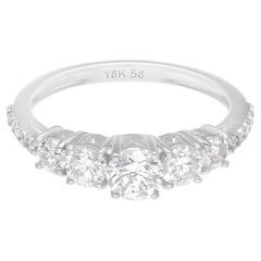 Anello con diamante naturale da 1,32 carati SI Clarity HI Color Gioielli in oro bianco 18 carati