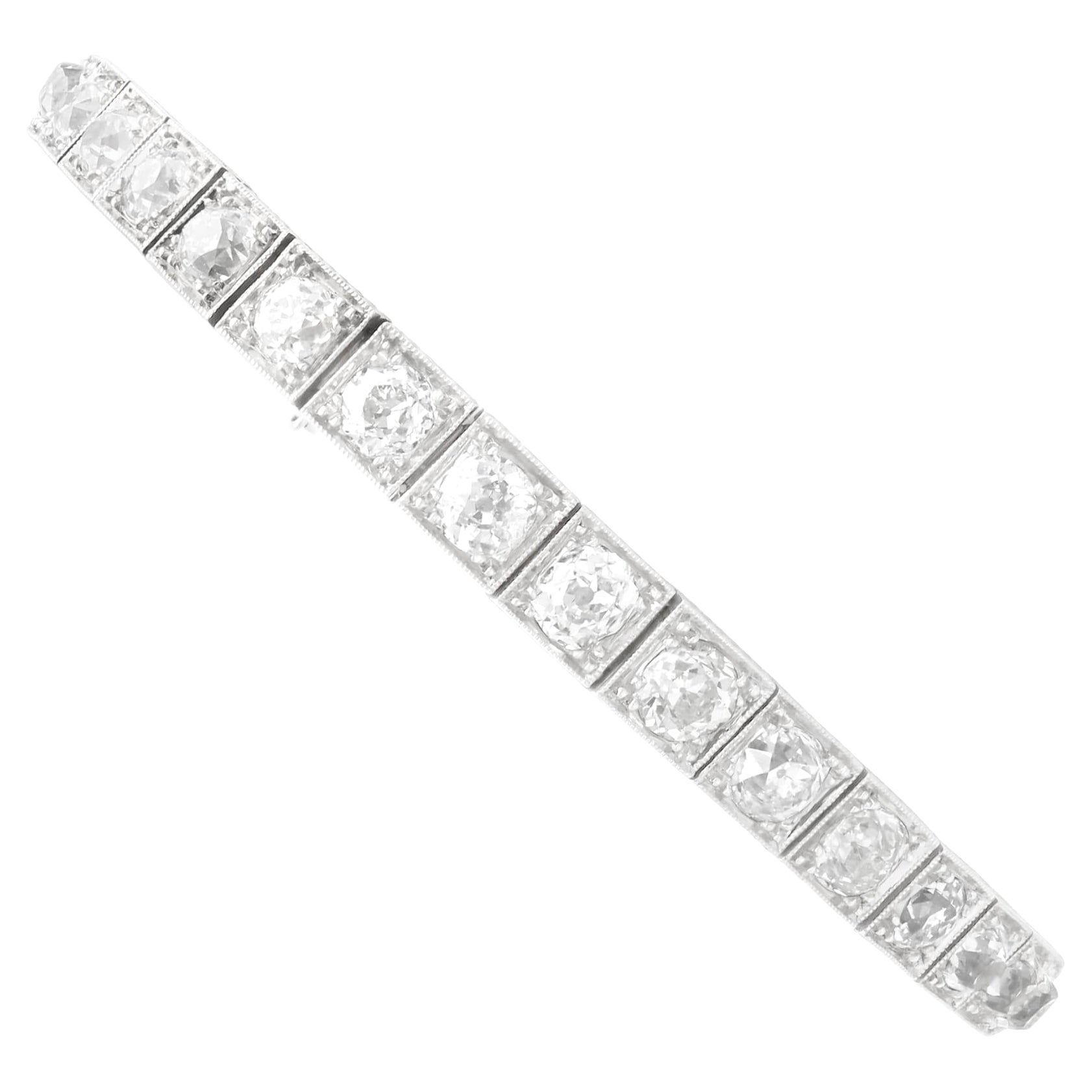 Antique 7.85Ct Diamond and 18k White Gold Bracelet Circa 1915
