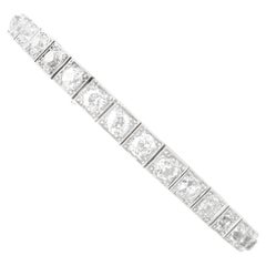 Antikes Armband aus 18 Karat Weißgold mit 7,85 Karat Diamanten, um 1915
