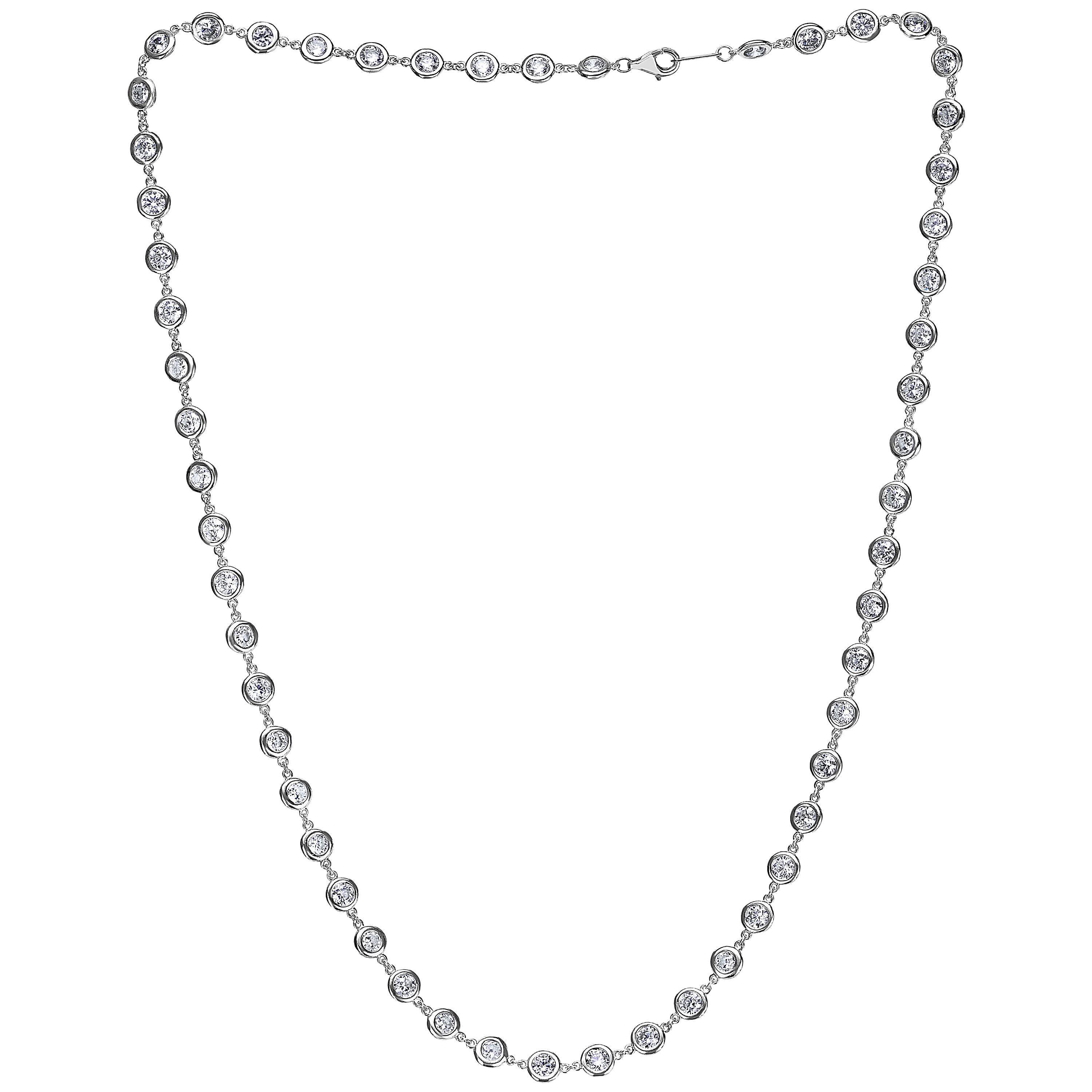 17 inch 7.70 Carats Link To Link Diamond Necklace 