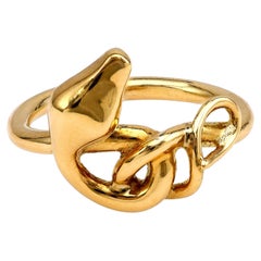 Bague serpent en or jaune 18k