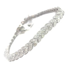 14k white gold european design classic 2.48 ct diamond bracelet