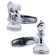 Alex Jona Chess Knight & Bishop Sterling Silver Cufflinks