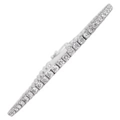 NO RESERVE! IGI Certified F VS 4.04 Carat Diamond Tennis 14K White Gold Bracelet