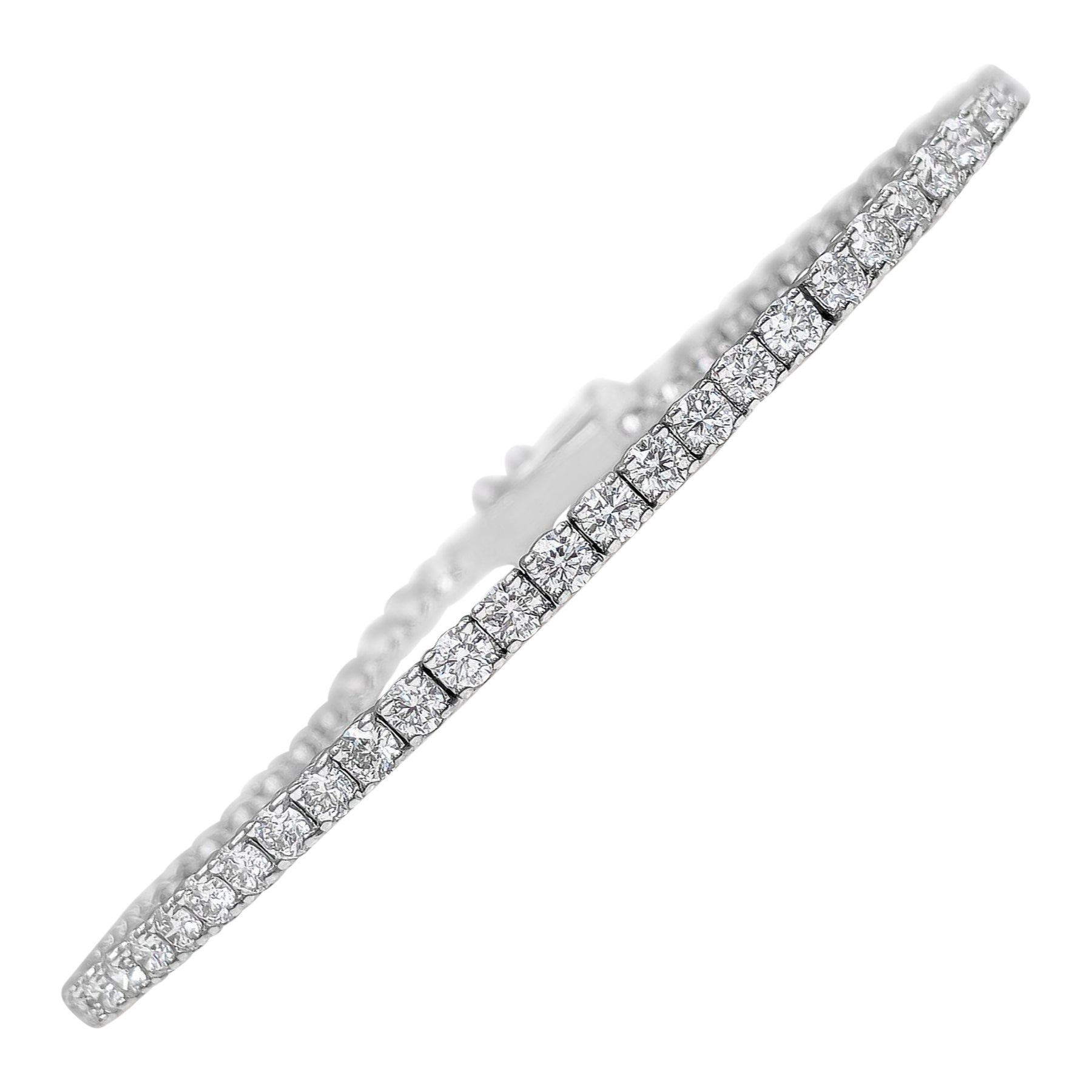 NESSUNA RISERVA! Bracciale Tennis con diamanti da 4,48 carati in oro bianco 14K