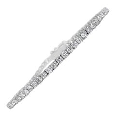 NOTRE RÉSERVATION ! Bracelet tennis en or blanc 14 carats avec diamants de 4,48 carats