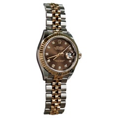 Rolex 279171 Datejust 28mm Chocolate Diamond Dial 18K Rose Gold Steel Box Paper