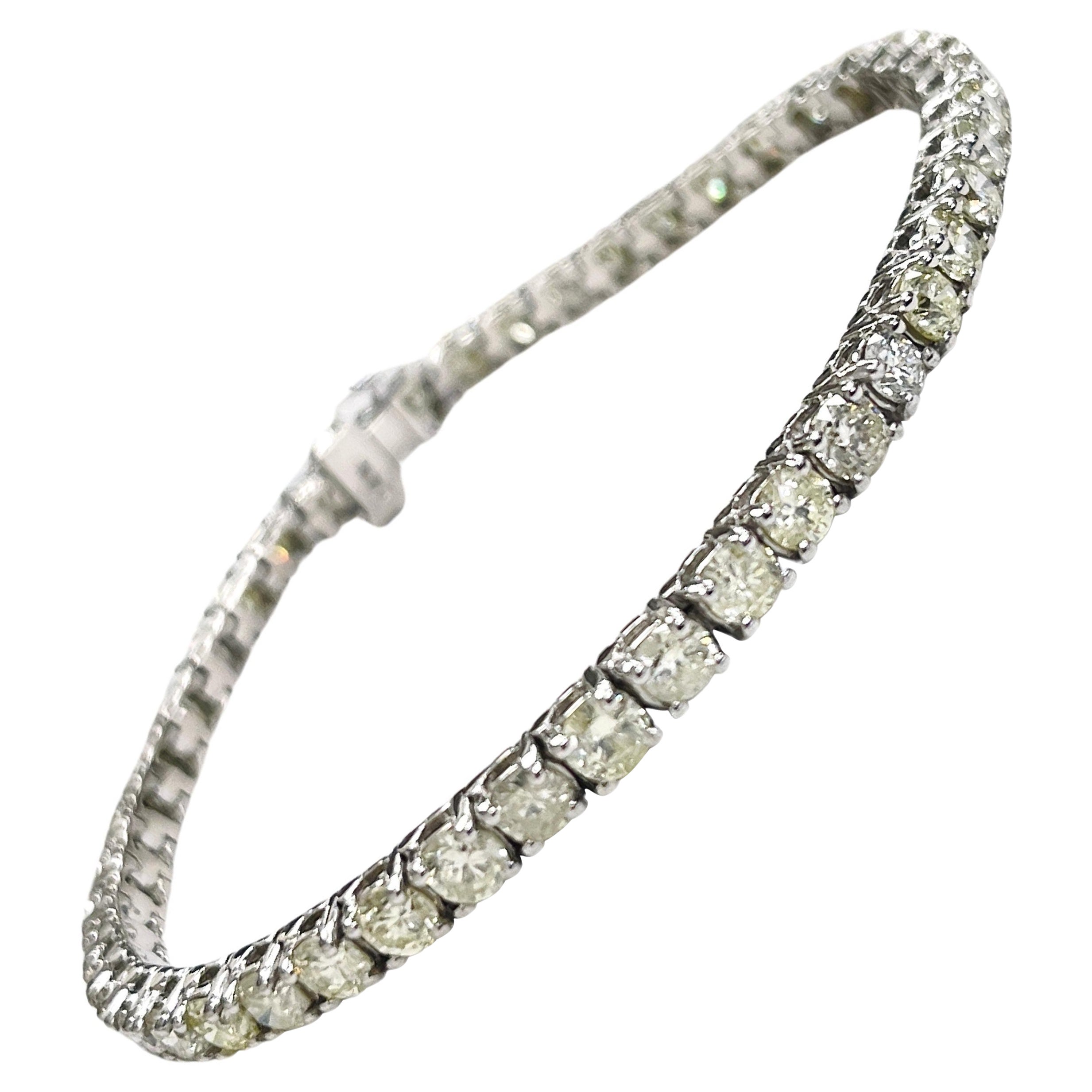 8.52 Carat Diamond Tennis Bracelet in 14K White Gold