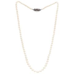 1950s Mikimoto Graduated Pearl Necklace