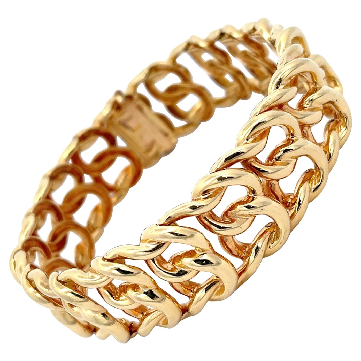 Tiffany Open Link Double Row Bracelet 18K Yellow Gold