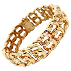 Retro Tiffany Open Link Double Row Bracelet 18K Yellow Gold