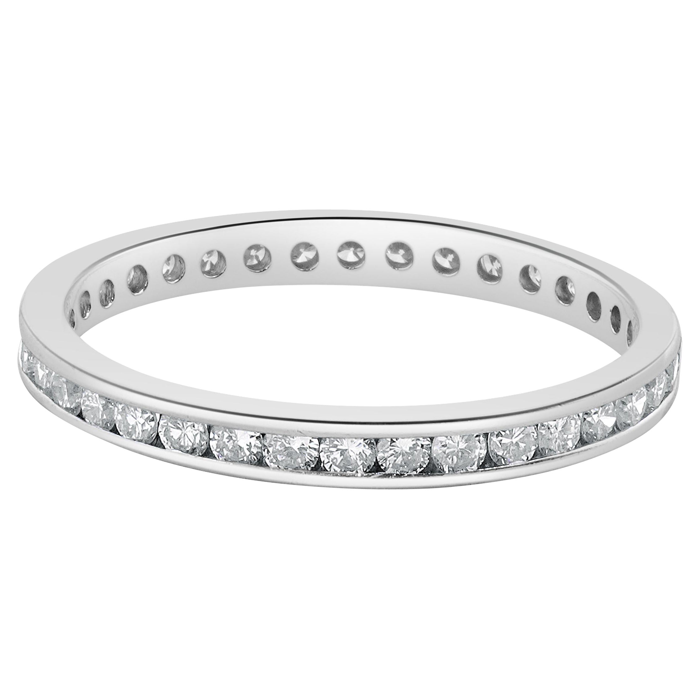 Platinum Channel Set  Diamond Eternity Band