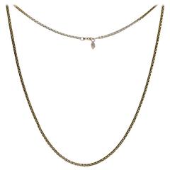 2000s David Yurman Small Gold Box Chain Necklace 