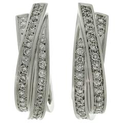 Grandes boucles d'oreilles classiques en or avec diamants Trinity de Cartier