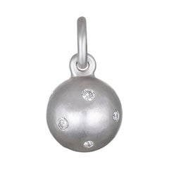 Faye Kim Platinum Burnished Diamond Ball Charm