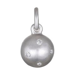 Faye Kim Platinum Burnished Diamond Ball Charm 