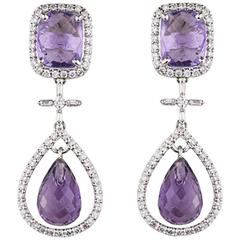 Amethyst & Diamond Drop Earrings 9