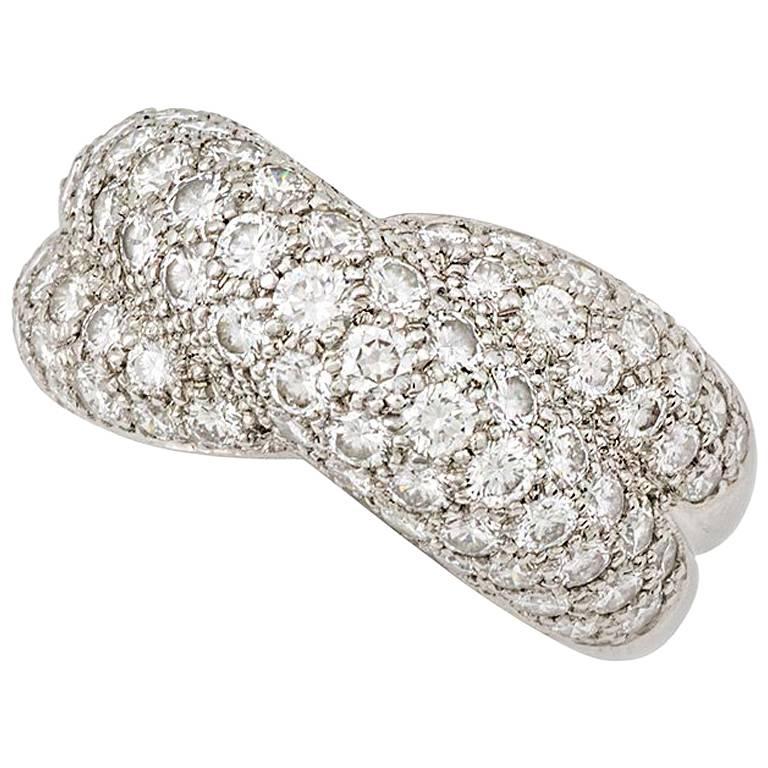 Van Cleef & Arpels Diamond Set Crossover Dress Ring