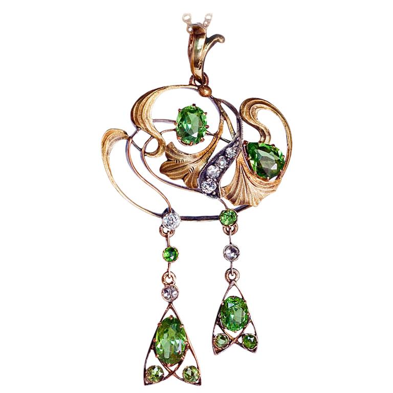 Art Nouveau Russian Demantoid Necklace